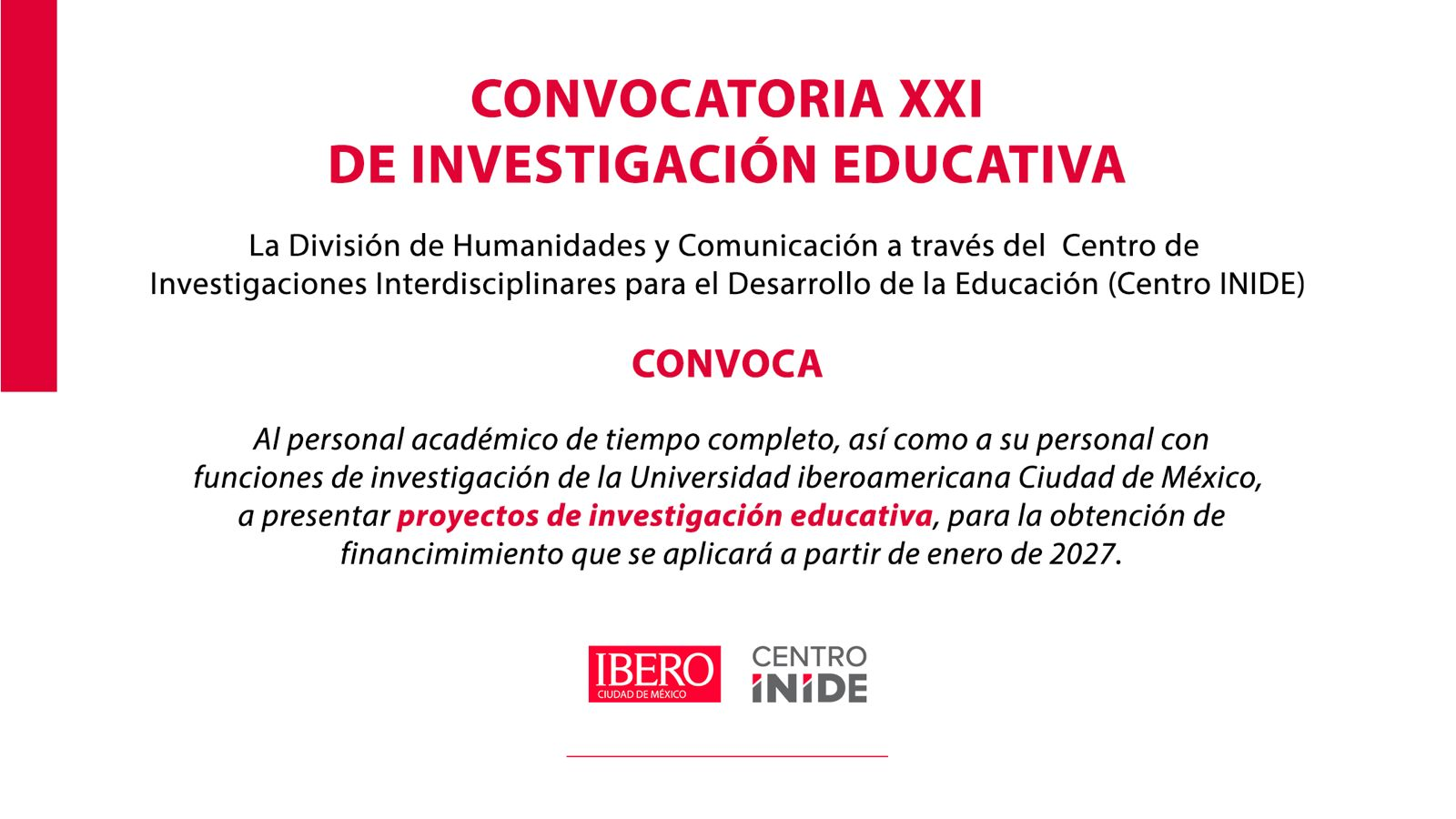 XXI Convocatoria de Investigación Educativa